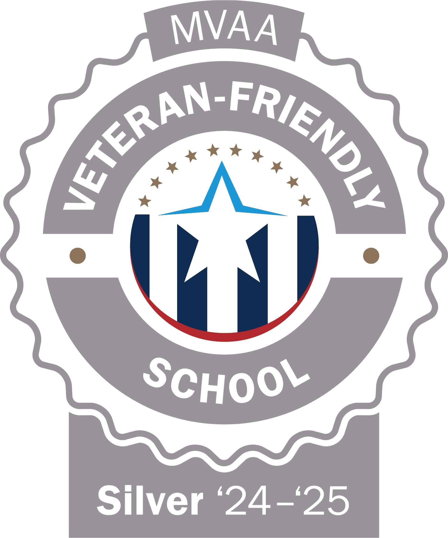 2024-2025-Silver Certified MVAA Veteran Friendly School logo