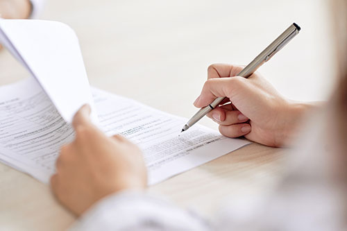 Person signing a document