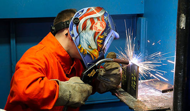Bay College welding student
