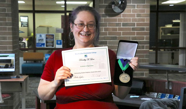 Dorothy H. Love is the proud recipient of the 2025 Outstanding Student Employee award at Bay College.