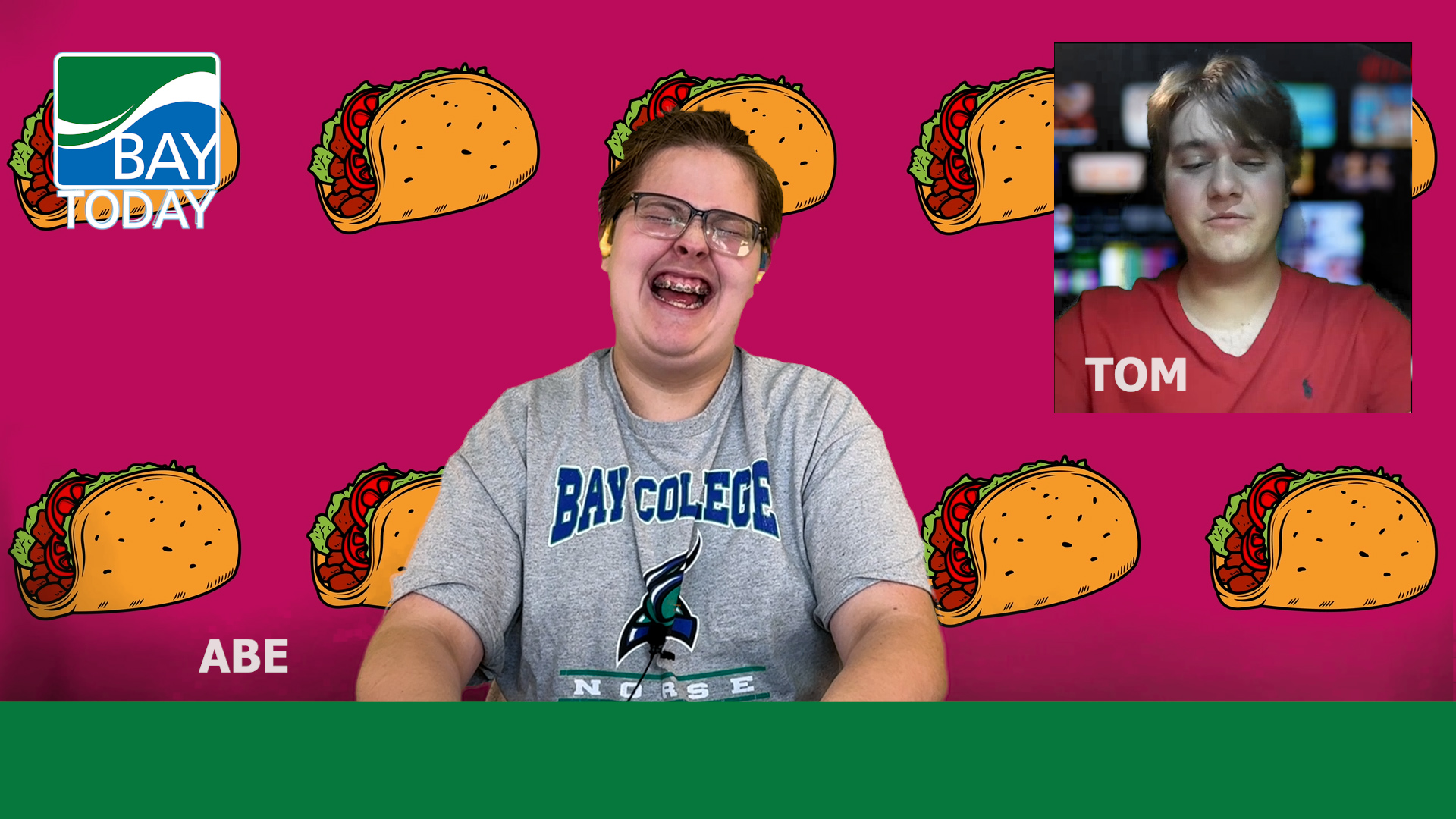Bay Today Anchors Tom Kluka and Abe Wessel announcing October 16 Iron Mountain event, Taco 'Bout registration.