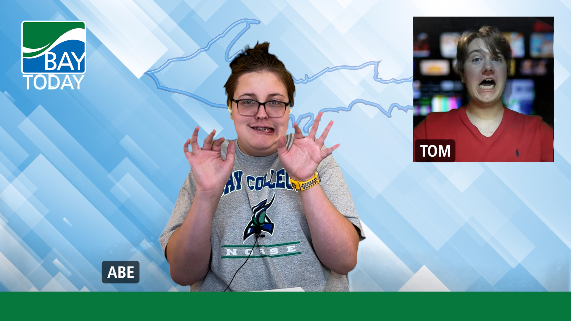 Abe Wessel and Tom Kluka read the latest Bay College news.