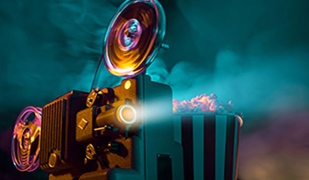 Film projector and a bucket of popcorn