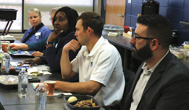 Joy E. Hopkins, Bay College Board Secretary, Wendy B. Middaugh, Vice-Chair, Bay College President Nerita Hughes, Board Chair Nick Chenier, and Trustee Benjamin Z. Parmet.