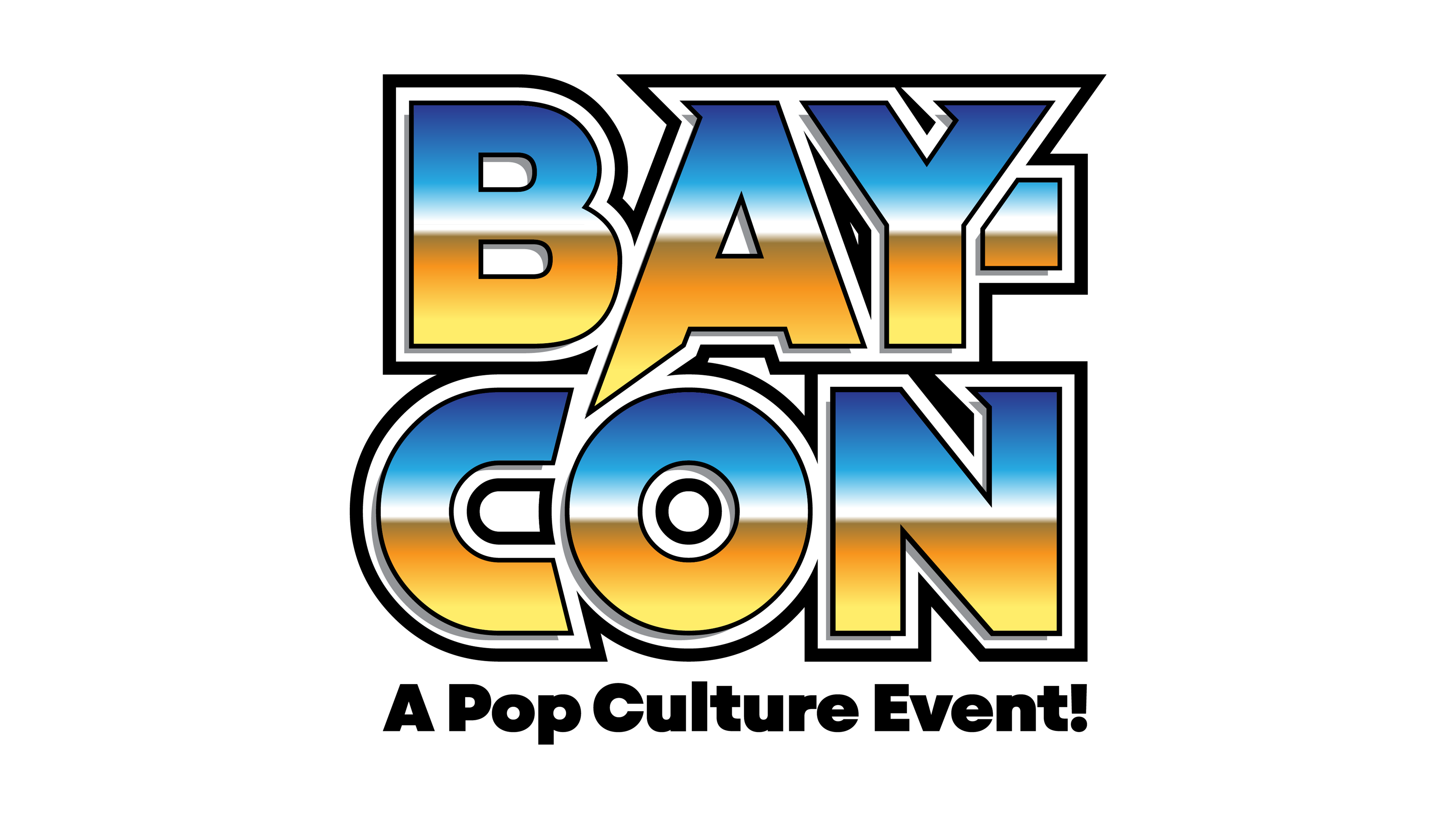 The Bay Con logo, showing a stacked design with thick lettering and a chrome airbrushed style.