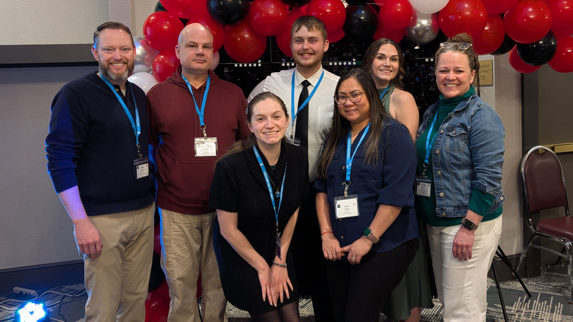 Five Bay College TRIO Student Support Services students, along with two TRIO staff members, attended the 2026 MICAPP Student Leadership Summit in Lansing, Michigan, where the students were recognized as competitive statewide scholarship recipients. Pictured from left to right. Front Row: Destiny Lopez, Lara Ryan. Back Row: Matt Stewart, Chad Drummonds, Travis Mills, Gabrielle LeBeau, Sarah Davy.